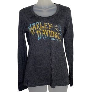 Harley Davidson womens grey long sleeve top with front logo El Paso Texas